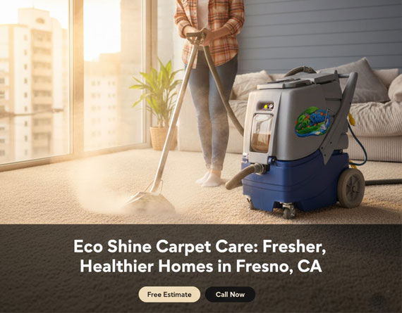 Professional carpet cleaning services in Fresno CA by Eco Shine